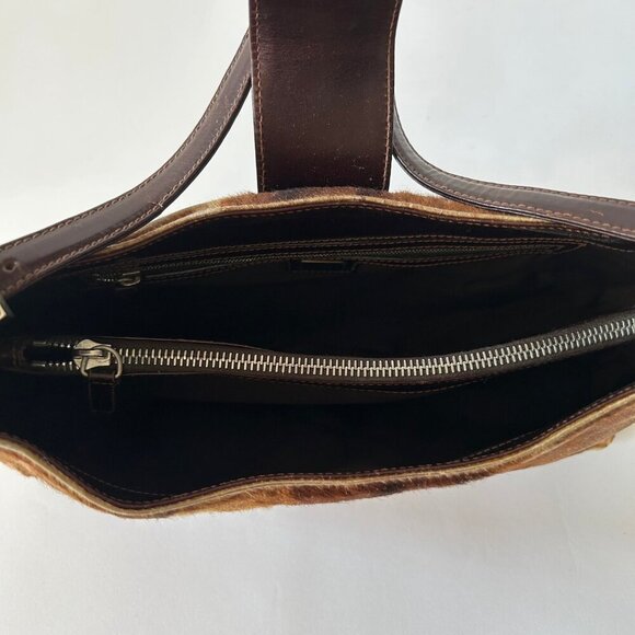 FENDI PONY HAIR BAGUETTE FLAP BAG - Picture 11 of 15